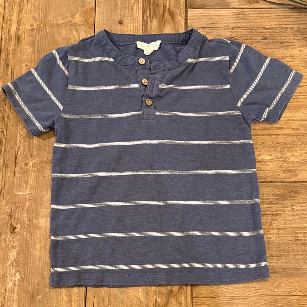 Scene & Heard Blue Striped Kids Shirt 5T